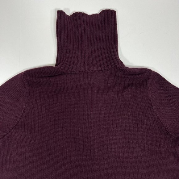 Ralph Lauren Woman’s Turtleneck Cotton Burgundy Sweater, Leather Buttons Sz 1X - Picture 10 of 11